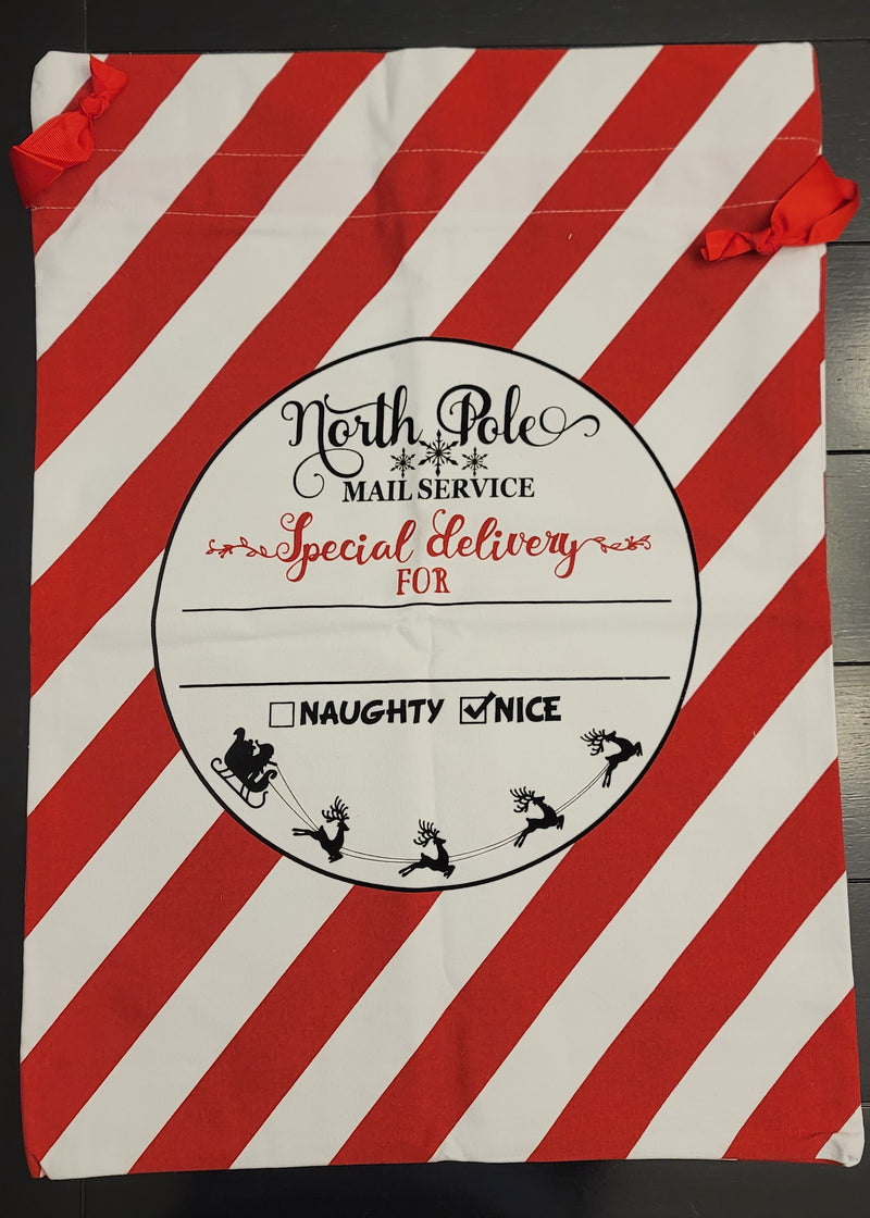 Santa bag red striped