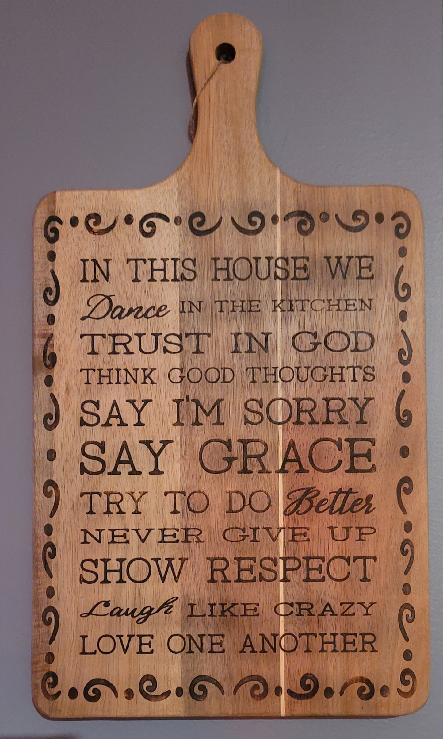 In This House cutting board