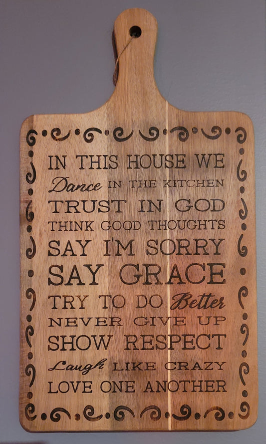 In This House cutting board