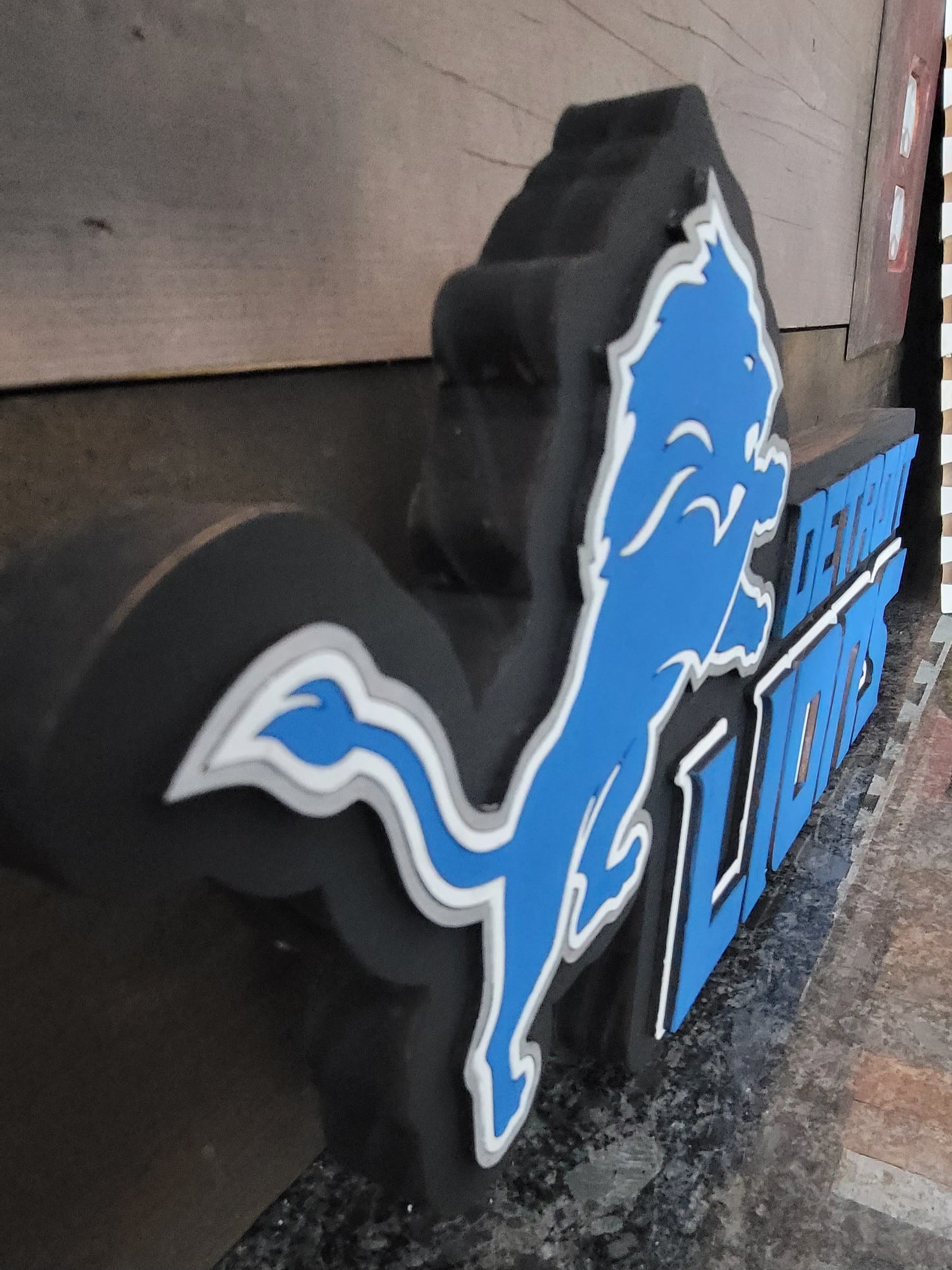 Detroit Lions Wooden Sign – NFL Fan Home Decor Gift
