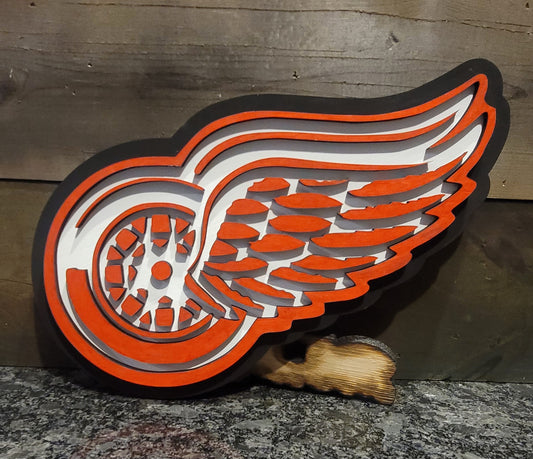 Detroit Red Wings – Hand Cut & Painted Hockey Fan Sign
