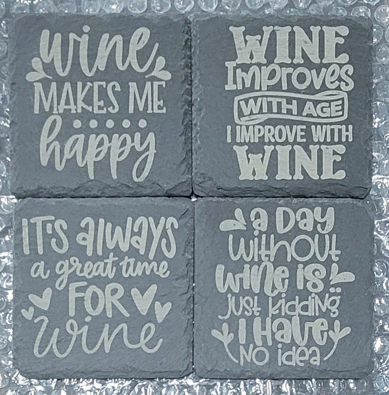 Set of 4x4 wine coasters