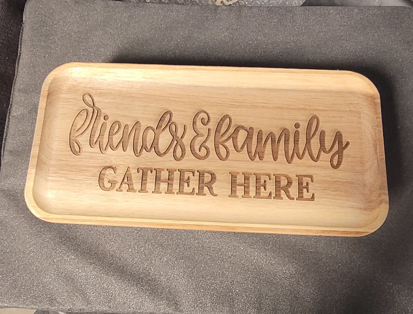 Personalized Small Etched Wood Table – Custom Name & Design 15x8 Decorative Gift