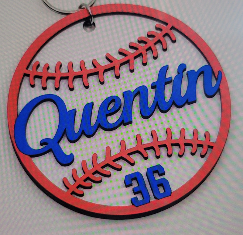 Baseball wall hanging with name and number