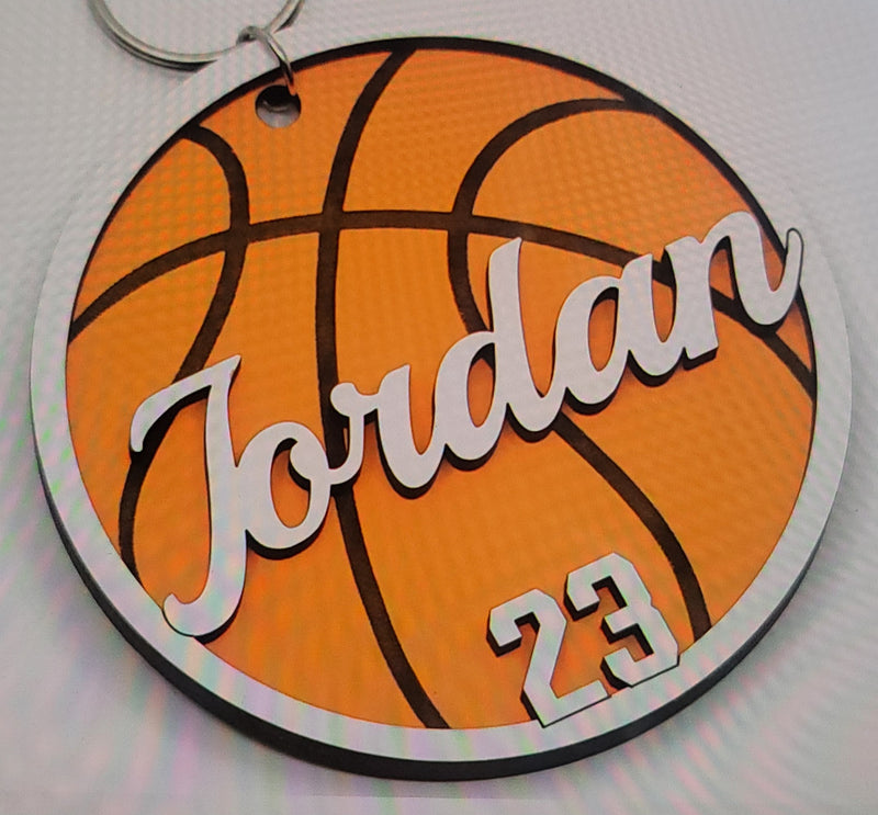 Basketball wall hanging with name and number