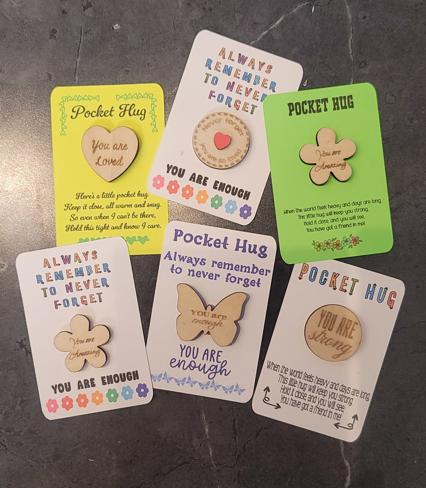 Pocket Hugs – Personalized Wooden Etched Coin Keepsake Gift