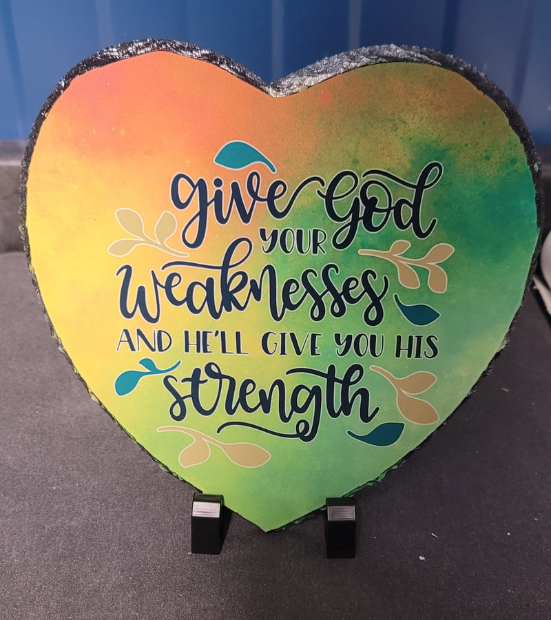 Give God sublimated heart slate DEAL