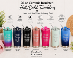 Personalized 20 oz Ceramic-Lined Insulated Tumbler
