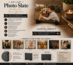 Personalized 5.5x3.5 Rectangle Photo Slate – Custom Picture Home Decor Gift