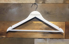Personalized Etched White Wooden Wedding Hangers