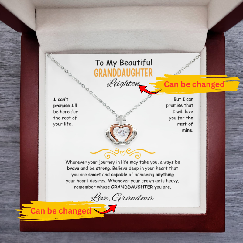 To My Beautiful Granddaughter - Crown Pendant Necklace