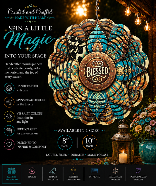 Blessed Wind Spinner – 8 Inch Inspirational Garden Gift