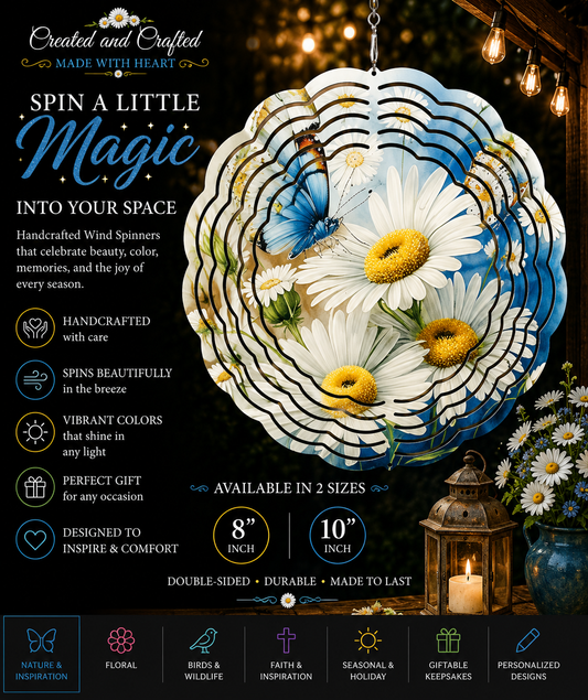 Daisy Wind Spinner – 8 Inch Garden Gift