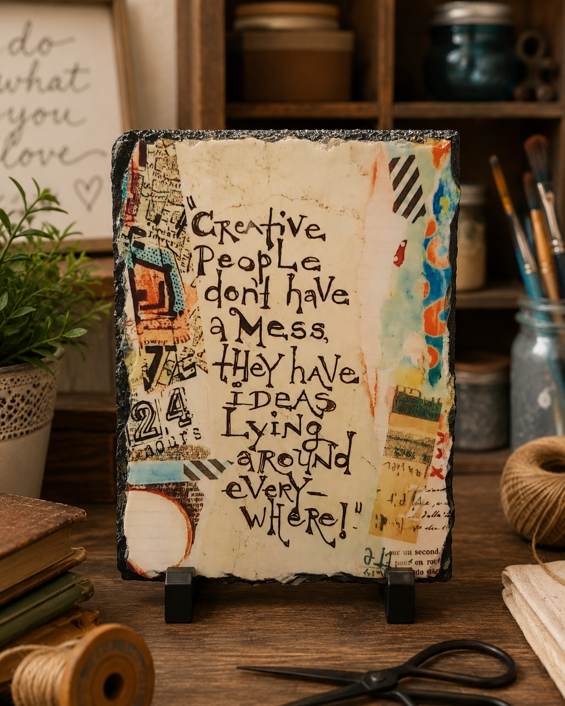 Creative People Don't Have a Mess Sublimated Slate – Fun Gift