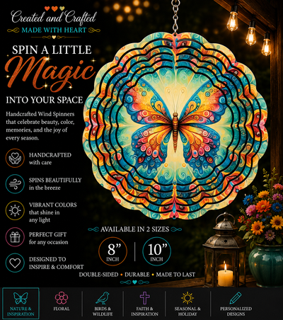 Butterfly wind spinner