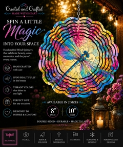 Bright Dragonfly Wind Spinner – 8 Inch Garden Gift