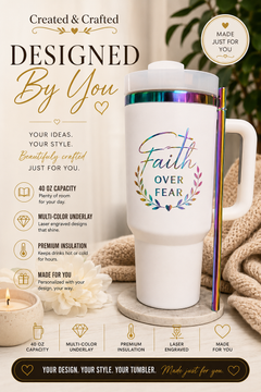 Personalized 40 oz Multi-Color Underlay Tumbler – Custom Etched Name Gift