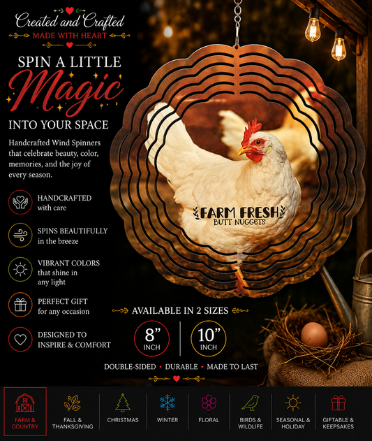 Butt Nugget Wind Spinner – 8 Inch Funny Garden Gift
