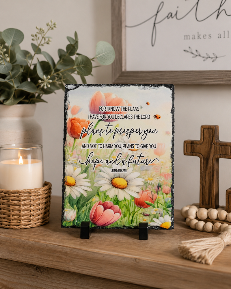Plans to Prosper – Sublimated Slate | Jeremiah 29:11 Faith Gift