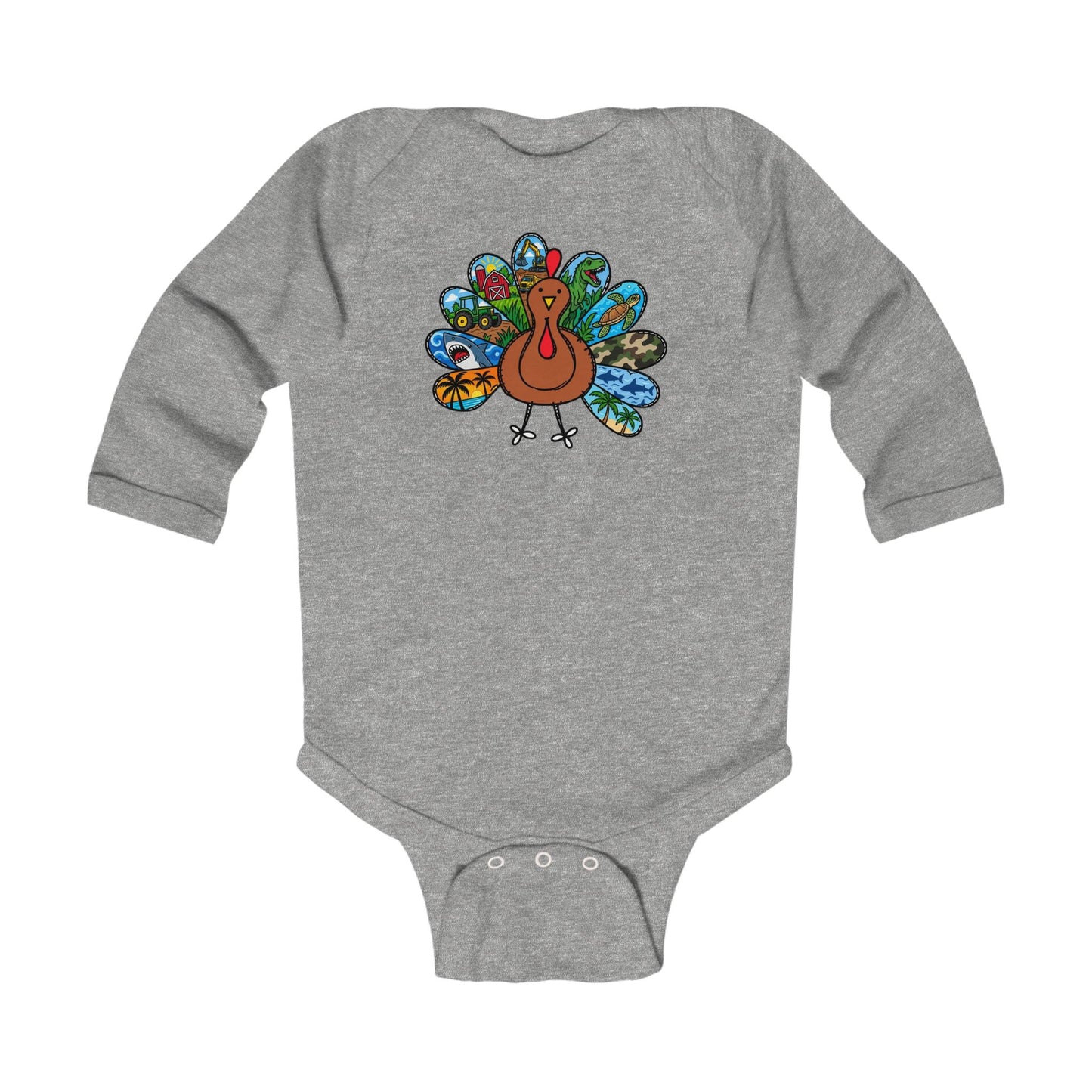 Infant Bodysuit — Colorful Turkey Thanksgiving Baby One-Piece