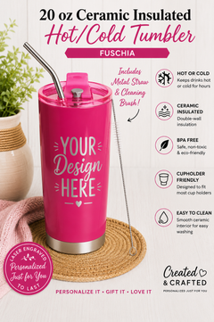 Personalized 20 oz Ceramic-Lined Insulated Tumbler