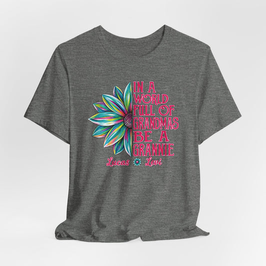 Personalized Grandma Floral T-Shirt — Custom Name & Grandkids Graphic Tee | Grannie, Nana, Mimi & More