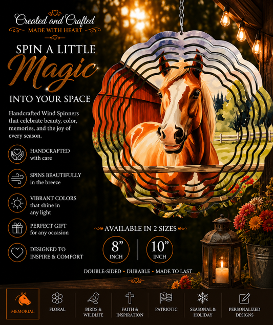 Horse Wind Spinner – 8 Inch Garden Gift