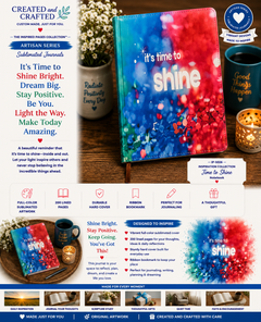 It's Time to Shine Journal - Sparkly Colorful A5 Notebook Graduation Gift