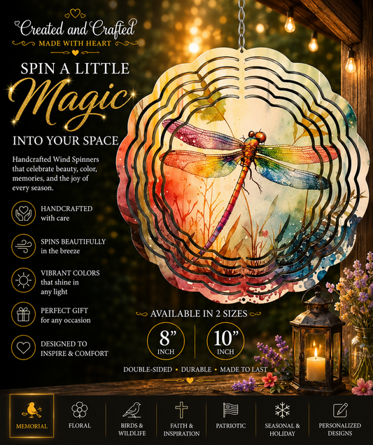Dragonfly Wind Spinner – 8 Inch Garden Gift