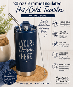 Personalized 20 oz Ceramic-Lined Insulated Tumbler