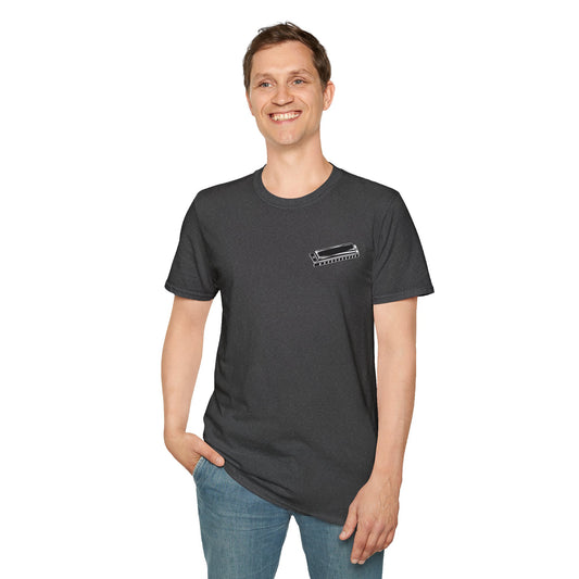 Harmonica Pocket Tee — Minimalist Musician T-Shirt