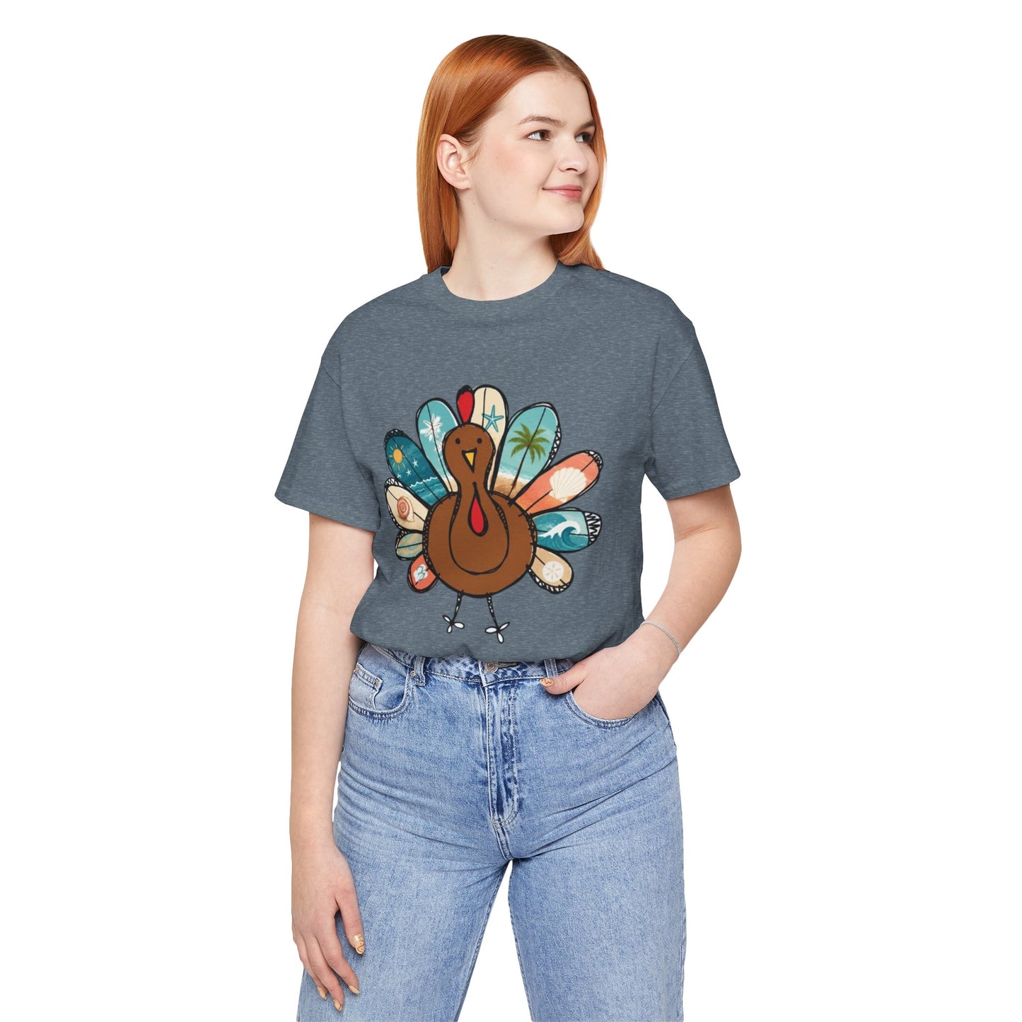 Thankful Turkey T-Shirt – Cute Retro Feather Thanksgiving Tee