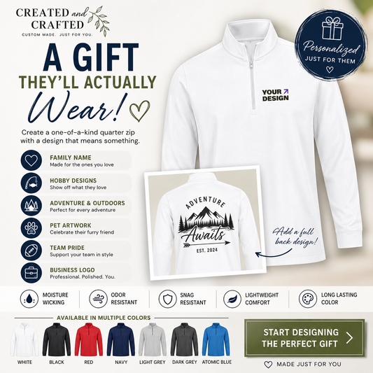 Personalized Unisex Quarter-Zip Pullover