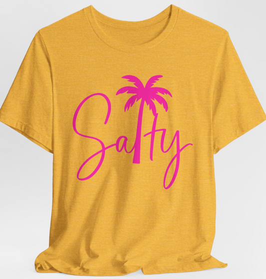 Salty Palm T-Shirt — Women's Beachy Script Tee