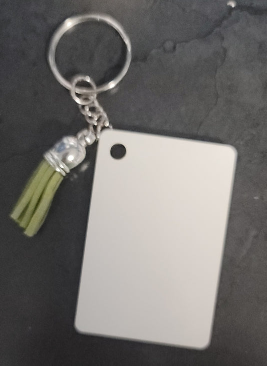 Keychain w/tassle rectangle