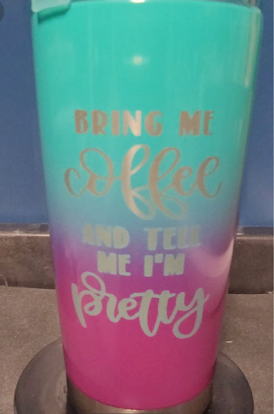 Full wrap coffee heart tumbler