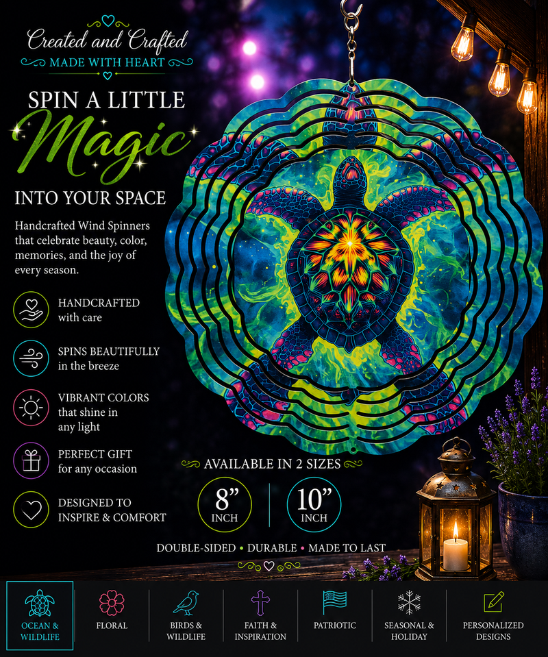 Turtle Wind Spinner – 8 Inch Garden Gift