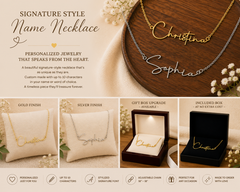 Personalized Signature Style Name Necklace – Custom Contemporary Font Gold or Silver Gift