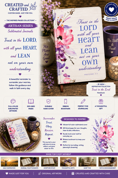Trust in the Lord Journal - Proverbs 3:5 Floral A5 Christian Notebook