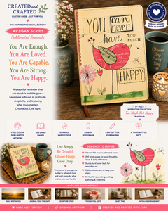 You Can Never Have Too Much Happy Journal - Cute Bird Yellow A5 Notebook