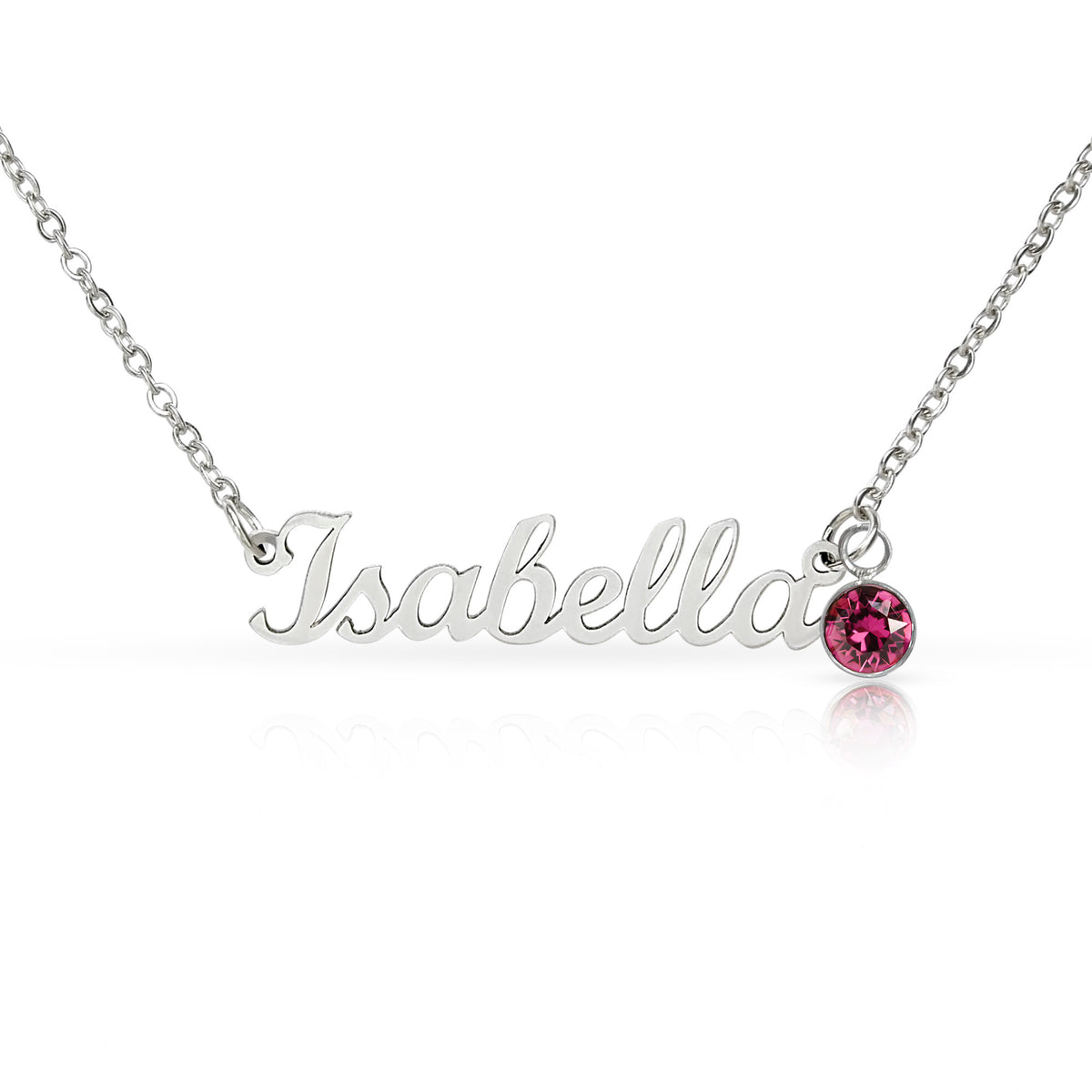 Personalized Name Necklace with Birthstone – Custom Cursive Gold or Silver Gift