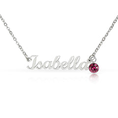Custom Name Necklace with Birthstone
