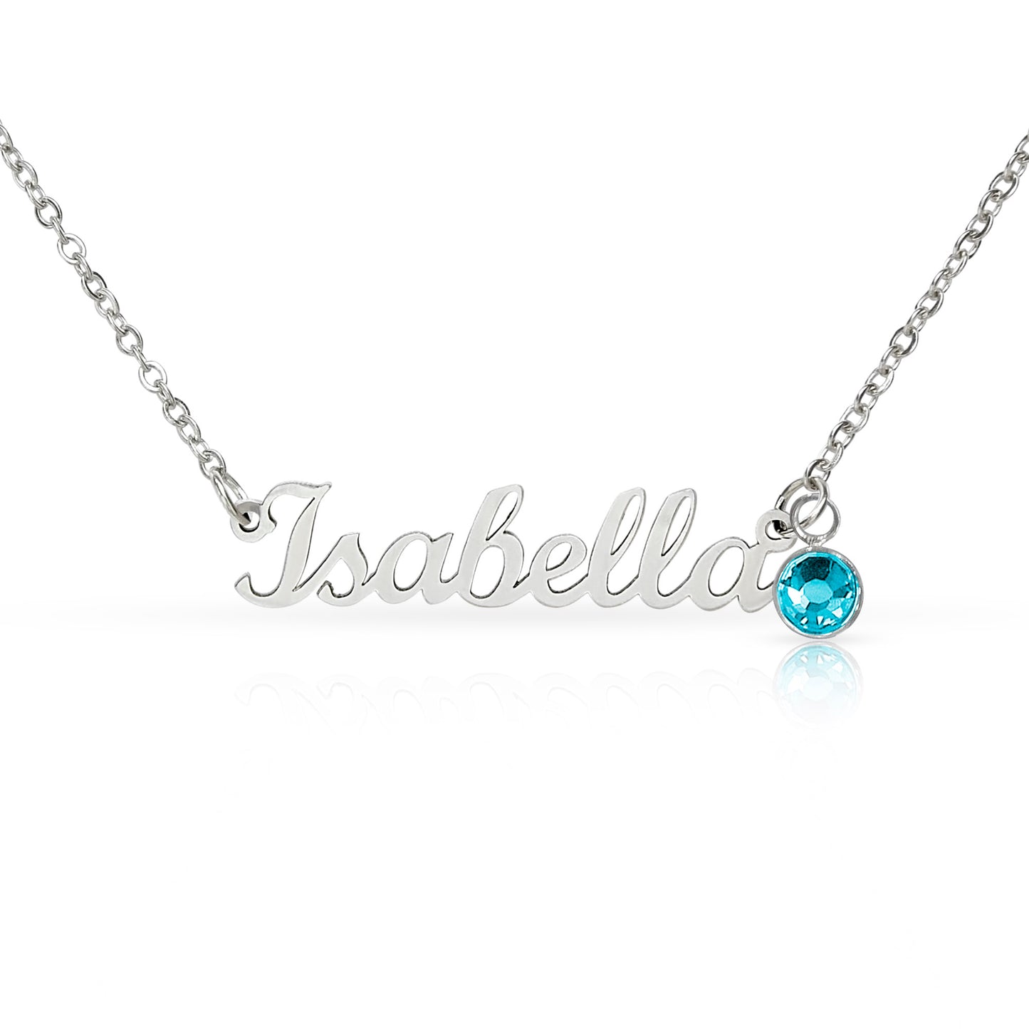 Personalized Name Necklace with Birthstone – Custom Cursive Gold or Silver Gift