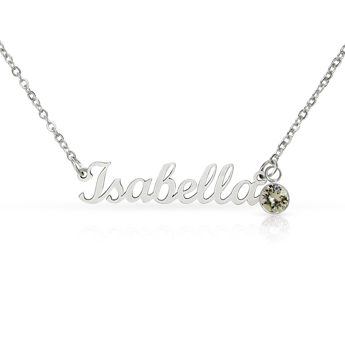 Personalized Name Necklace with Birthstone – Custom Cursive Gold or Silver Gift