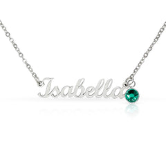 Custom Name Necklace with Birthstone
