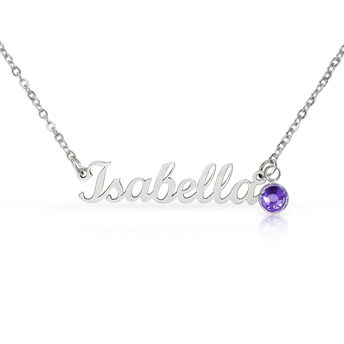Personalized Name Necklace with Birthstone – Custom Cursive Gold or Silver Gift