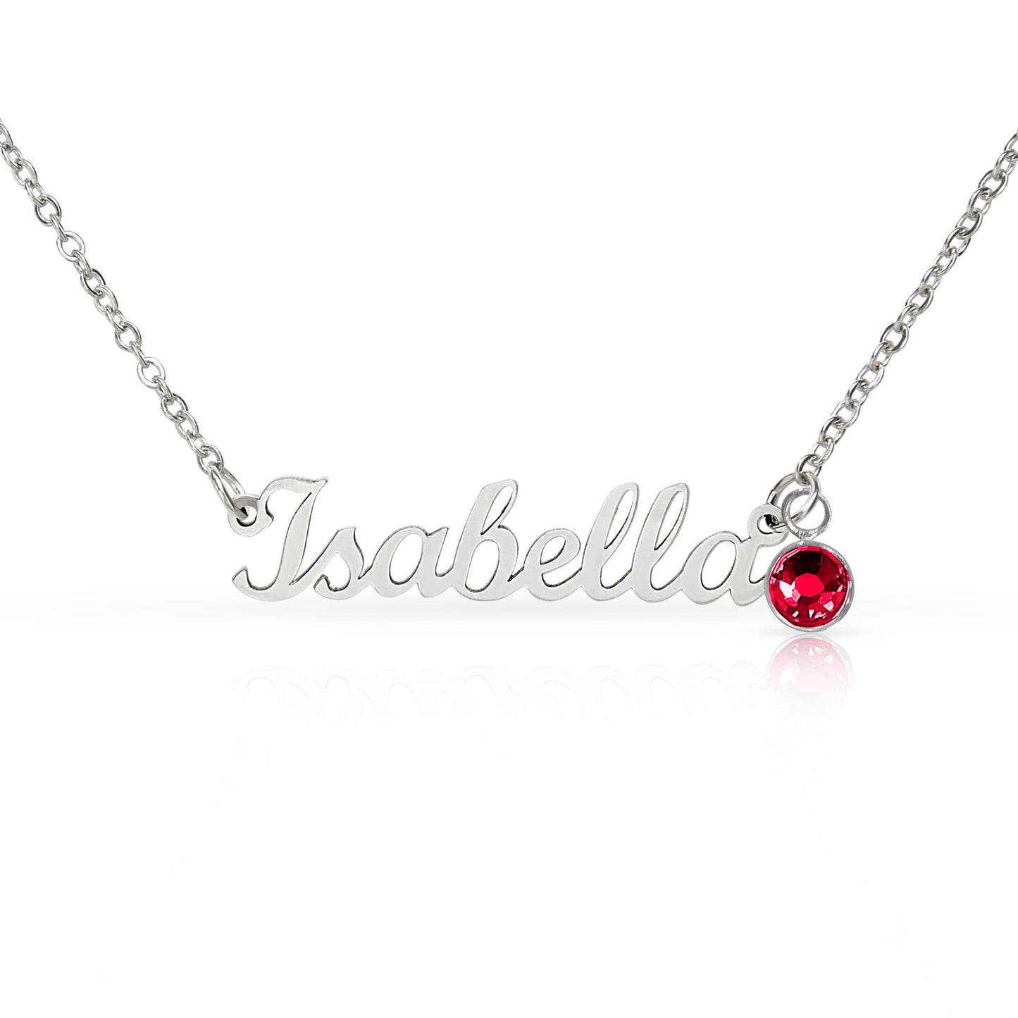 Personalized Name Necklace with Birthstone – Custom Cursive Gold or Silver Gift