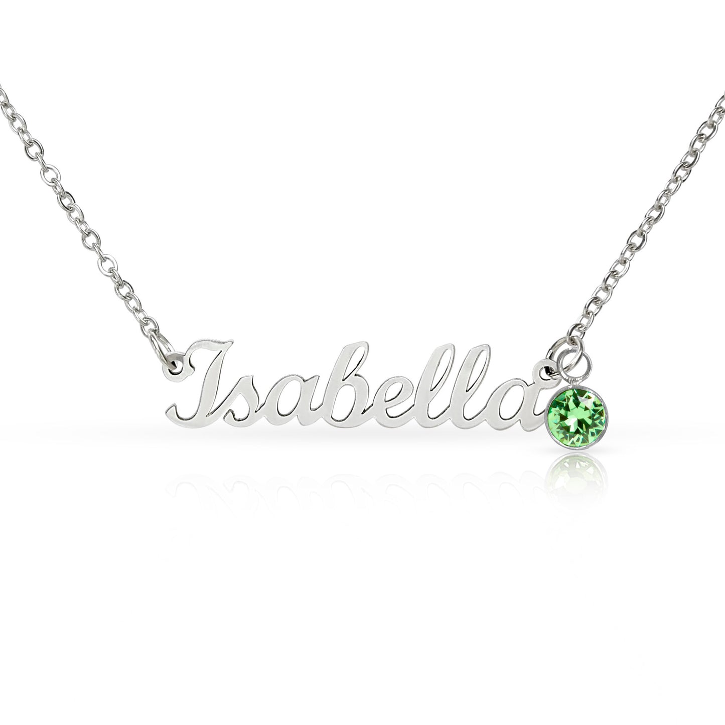 Personalized Name Necklace with Birthstone – Custom Cursive Gold or Silver Gift