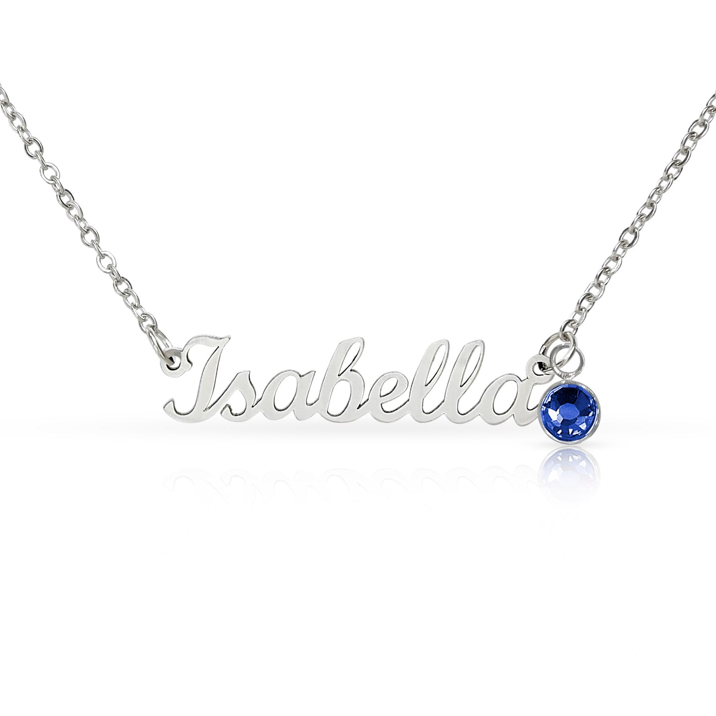 Personalized Name Necklace with Birthstone – Custom Cursive Gold or Silver Gift