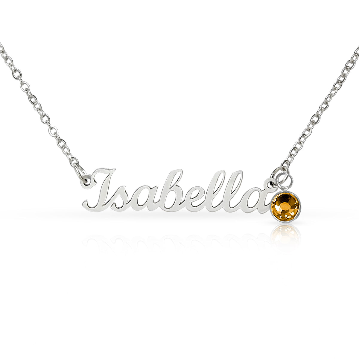 Personalized Name Necklace with Birthstone – Custom Cursive Gold or Silver Gift